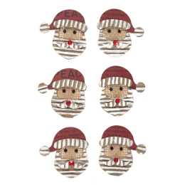 Christmas Embellishments | Red Hat Santa, 6pcs