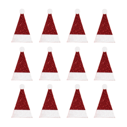 Christmas Embellishments | Glitter Santa Hats, 12pcs