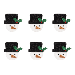 Christmas Embellishments | Glitter Snowmen, 6pcs