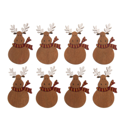 Christmas Embellishments | Wooden Reindeer, 10pcs