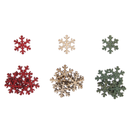 Christmas Embellishments | Small Wooden Snowflakes, 18pcs