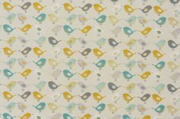 Lightweight Furnishing Fabric | Tweet Tweet Ochre