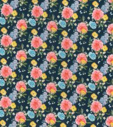 Cotton Print Fabric | Posy Navy