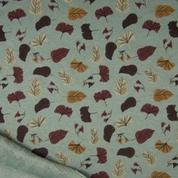 Luxury Sweatshirt Fabric | Winter Leaves Green
