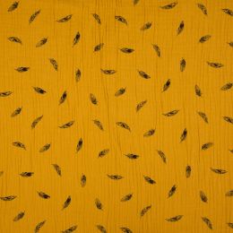 Double Gauze Fabric | Feathers Ochre