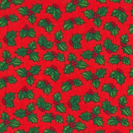 Christmas Fun Fabric | Holly Red