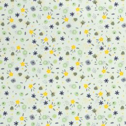 Cotton Print Fabric | Scattered Blooms Pale Green