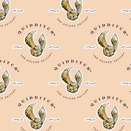 Cotton Fabric Print | Harry Potter Quidditch Peach
