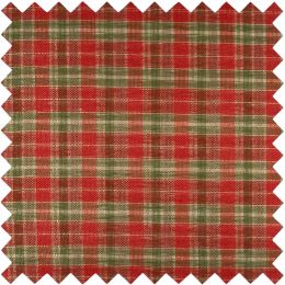 Christmas Fabric Mini Roll 2m x 28cm | Tartan Red, Green & Gold