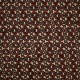 Viscose Twill Fabric | Small Graphic Brown