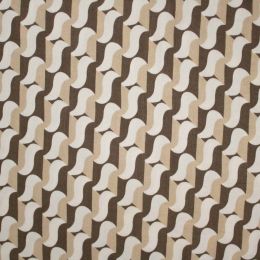 Viscose Twill Fabric | Graphic Wave Sand