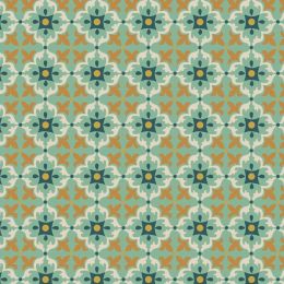 Majolica Lewis & Irene Fabric | Multi Tile Minty Green
