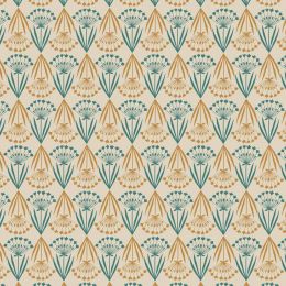 Majolica Lewis & Irene Fabric | Floral Stems Dark Cream