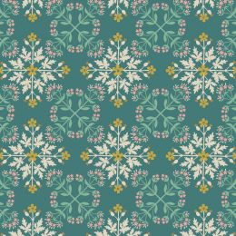 Majolica Lewis & Irene Fabric | Floral Tile Green