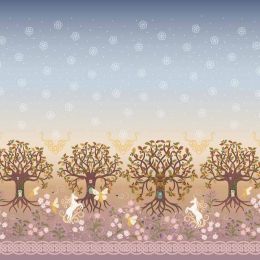 Celtic Faeries Lewis & Irene Fabric | Double Edge Border Gold Metallic