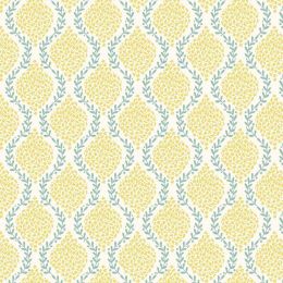 Spring Hare Lewis & Irene Fabric | Floral Trellis Yellow
