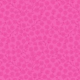 Spring Flowers Lewis & Irene Fabric | Floral Vines Bright Pink