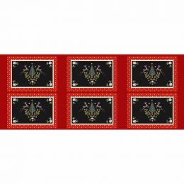 Yuletide Lewis & Irene Fabric | Placemat Panel Gold Metallic