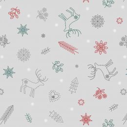 Saariselkä Lewis & Irene Fabric | Arctic Forest Grey