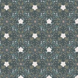 Winter In Bluebell Wood Lewis & Irene Flannel | Winter Floral Grey/Blue