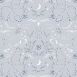 Cassandra Connolly Arctic Adventure Fabric | Arctic Lights, Winter Nights Light Grey Pearl