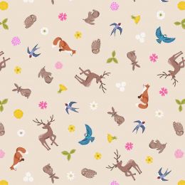 Clearbury Down Lewis & Irene Fabric | Clearbury Creatures Dark Cream