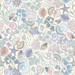 Ocean Pearls Lewis & Irene Fabric | Shells & Pearls Cream Pearl