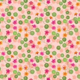The Kitchen Garden Lewis & Irene Fabric | Nasturtiums Light Pink