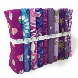 Quilting Fat Quarter Bundle | Curated 'Scraps' 10 Fat Qs! - Purple Hues