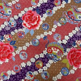 Japanese Aragu Fabric | Blush Silver Metallic