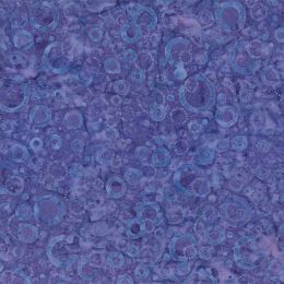 Prismatic Colour Splash Batik Fabric | Floating Circles Purple