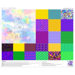 Delphine Brooks Flower Collection Lewis & Irene Fabric | Pansies - Bright