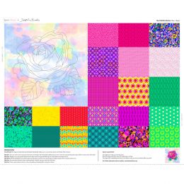 Delphine Brooks Flower Collection Lewis & Irene Fabric | Rose - Bright