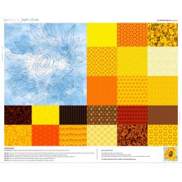 Delphine Brooks Flower Collection Lewis & Irene Fabric | Sunflower - Natural
