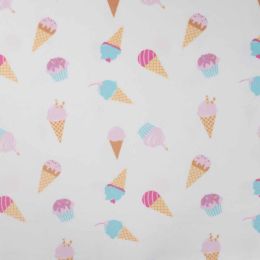 Cutie Velour Fabric | Ice Cream Off White