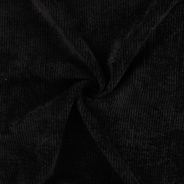 8w Washed Corduroy Fabric | Black
