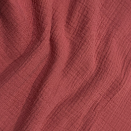 Organic Double Gauze Fabric | Rich Dusky Pink