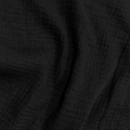 Organic Double Gauze Fabric | Black