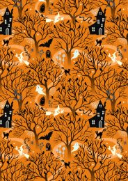 Witchy Woods Lewis & Irene Fabric | Woods Halloween Orange