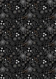 Witchy Woods Lewis & Irene Fabric | Floral Cobwebs Black