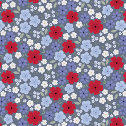Cassandra Connolly Forever Blooms Fabric | Floral Palette Slate Grey
