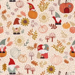 Snuggle Up Season Flannel Lewis & Irene | Gnomes On Dark Cream