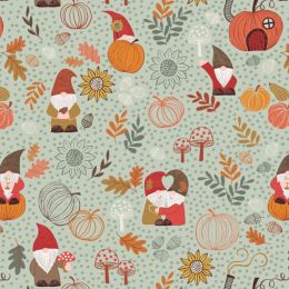 Snuggle Up Season Flannel Lewis & Irene | Gnomes On Light Sage