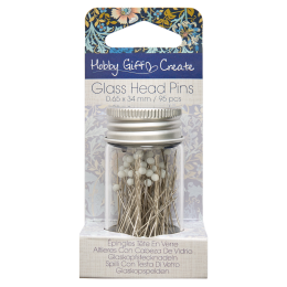 William Morris Inspired | Glass Headed Pins Jar 95pcs