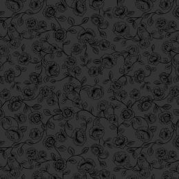 Tiny Tonals Lewis & Irene Fabric | Irene's Rose Black On Black
