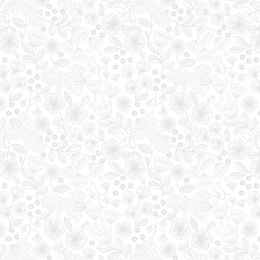 Tiny Tonals Lewis & Irene Fabric | Floral Garden White On White