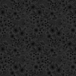 Tiny Tonals Lewis & Irene Fabric | Floral Garden Black On Black