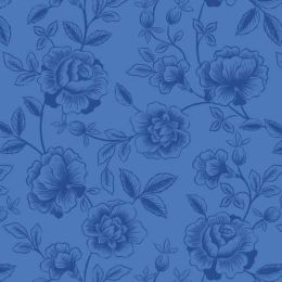 Lewis & Irene Porcelain & Seaglass Fabric by Stuart Hillard | Rose Trail Mid Blue
