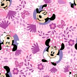 Licensed Cotton Fabric | Disney Minnie Mouse Icon Bade Pink