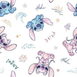 Licensed Cotton Fabric | Disney Stitch & Angel Sketch